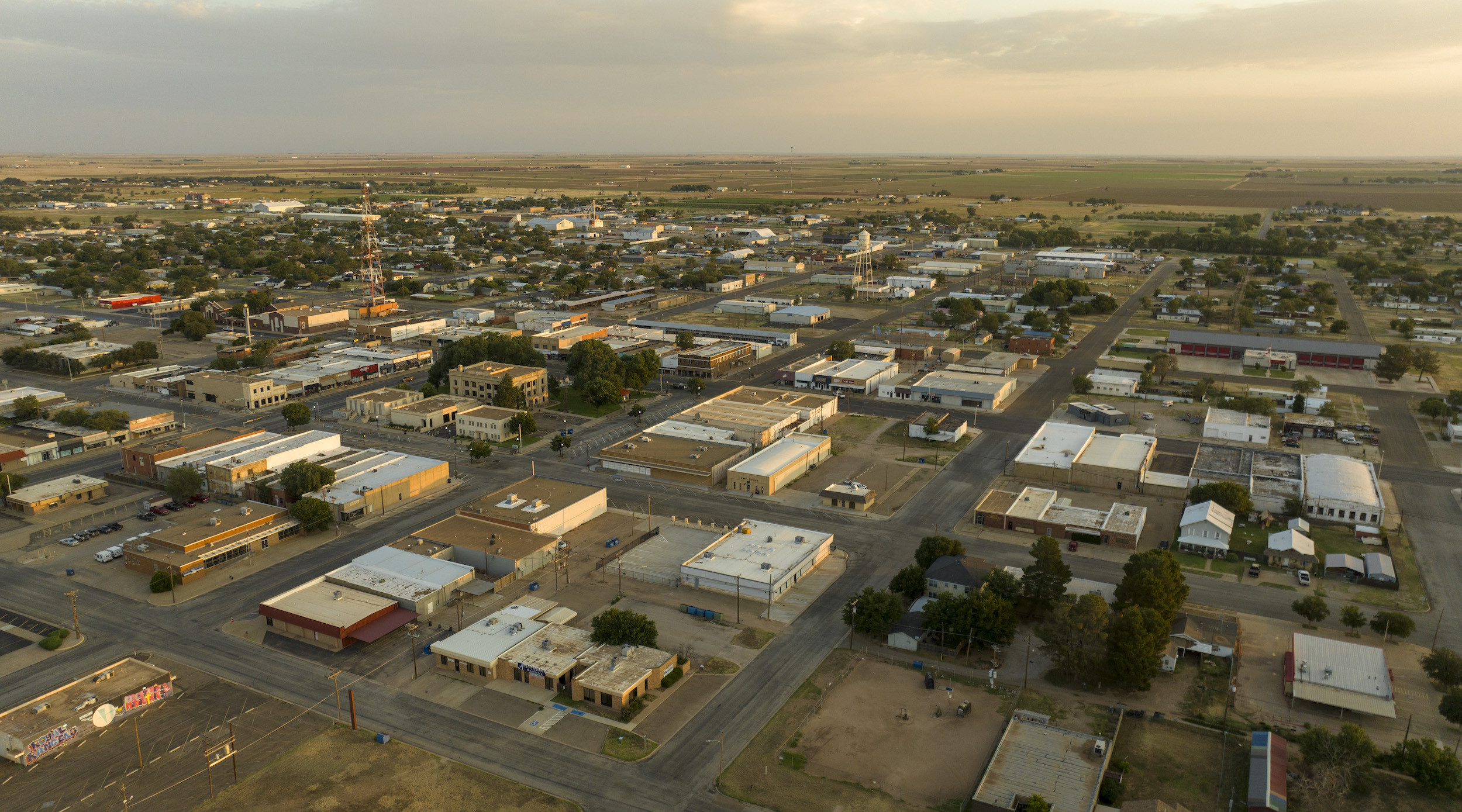 Aerial of Downtown Levelland